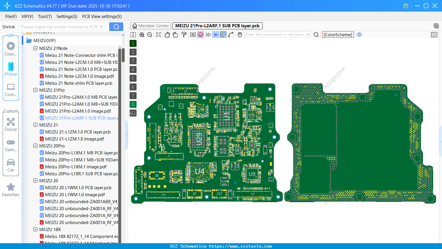 MEIZU 21Pro-L2ARF.1 SUB PCB Layer
